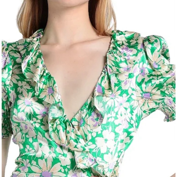 Topshop floral wrap daisy mini dress - Picture 5 of 5